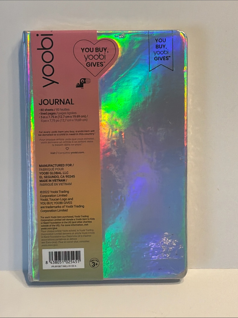 Yoobi Holographic 80 Page Ruled Journal